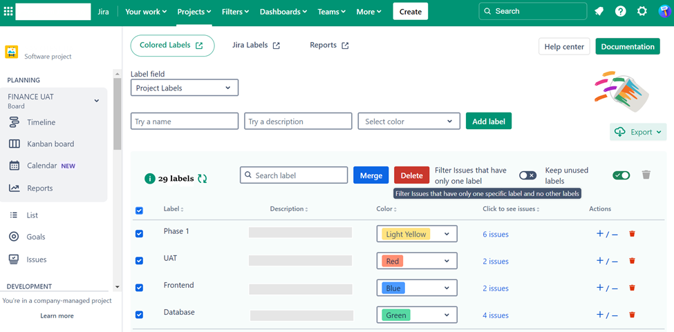 Jira Filter by Label